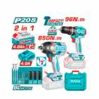 KIT PARAFUSADEIRA + CHAVE IMPACT BATERIA TOTAL TOSLI250586 220V 50/50H