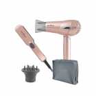 KIT SECADOR+PRANCHA BRITANIA MINI TRAVEL SHINE PINK 