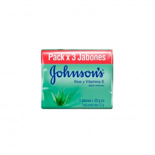 SABONETE JOHNSON'S CON ALOE Y VIATAMINA E 3 PE€AS 125G
