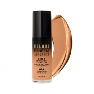 BASE + CORRETIVO MILANI CONCEAL+PERFECT 2-IN1 08A WARM SAND 30ML