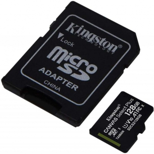 MEMÓRIA SDXC 128GB KINGSTON 100MB/S C10 SDCS2/128GB C/ADAPTADOR
