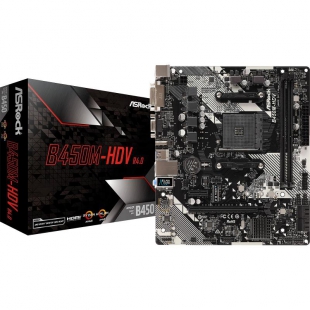 PLACA MÃE AM4 ASROCK B450M-HDV R4.0 DVI/DDR4/S/R/V/HDMI