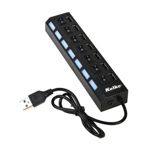 HUB USB 7PORTAS KOLKE KAV-105 2.0 PRETO