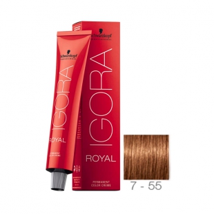 TINTA P/ CABELO SCHWARZKOPF IGORA ROYAL 7-55 60G +LO€AO 60ML