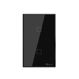 INTERRUPTOR SMART SONOFF T3US2C WIRELESS SWITCH PRETO IM190314040 BIVO