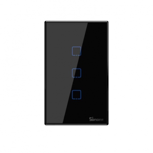 INTERRUPTOR SMART SONOFF T3US3C WIRELESS SWITCH PRETO IM190314041 BIVOLT