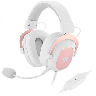 FONE COM MICROFONE REDRAGON ZEUS 2 H510W BRANCO/ROSA