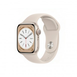 APPLE WATCH S8 41MM MNU93LL/A GPS STARLIGHT ALUM S/M