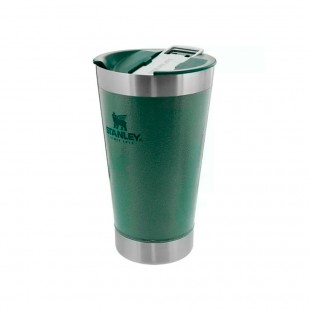 COPO TÉRMICO STANLEY CLASSIC BEER PINT VERDE 473ML COM TAMPA E ABRIDOR