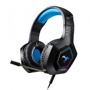 FONE C/ MICROFONE KOLKE KGA-514 BALDER PRETO/AZUL GAMING
