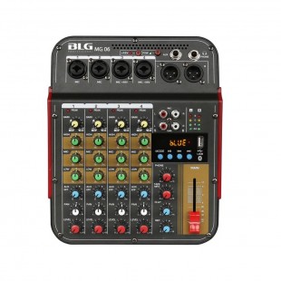 MESA DE SOM BLG MG-06 MINI BLUETOOTH MIXER USB/AUX/RCA/4CH