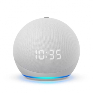 SPEAKER AMAZON ECHO DOT ALEXA 5GN WITH CLOCK BT GLACIER WHITE BRANCO