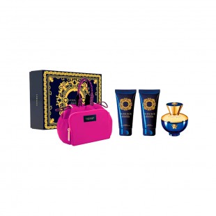 VERSACE POUR FEMME DYLAN BLUE KIT FEM 100ML EDP+100ML+100ML + NECESSAIRE