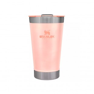 COPO TÉRMICO STANLEY CLASSIC BEER PINT ROSA 473ML COM TAMPA E ABRIDOR