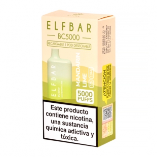 POD ELF BAR BC-5000 5000PUFF MANDARIN LIME 5%