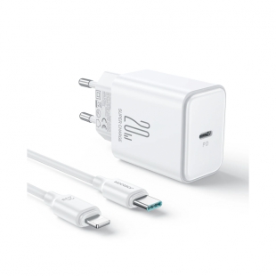 FONTE CARREGADOR JOYROOM JR-TCF06 20W USB-C IPHONE 1MT BRANCO