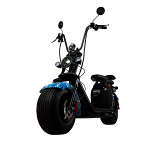 MOTO ELETRICA HARLEY GHIS C07 AZUL CAMUFLADO 2000W 60V 20A 1 BAT INTEGRADA