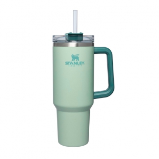 GARRAFA TERMICA STANLEY TRAVEL QUENCHER CINZA VERDE 1.18L C/TAMPA CANUDO