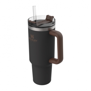 GARRAFA TERMICA STANLEY TRAVEL QUENCHER CINZ MARRON 1.18L C/TAMPA CANUDO