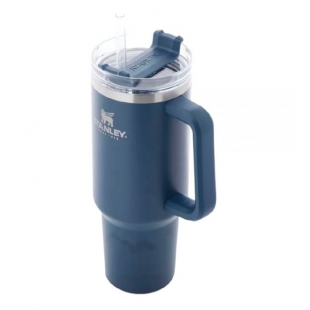 GARRAFA TERMICA STANLEY TRAVEL QUENCHER AZUL CLARO 1.18L C/TAMPA CANUDO
