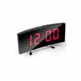 RELOGIO LED DIGITAL ESPELHADO DESPERTADOR DE MESA DT-6507 5V/USB PRETO