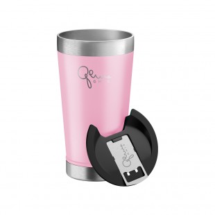 COPO TERMICO GHIS ROSA 473ML COM TAMPA E ABRIDOR