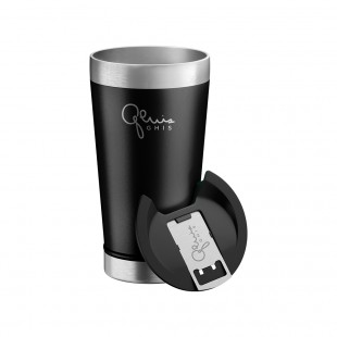 COPO TERMICO GHIS PRETO 473ML COM TAMPA E ABRIDOR