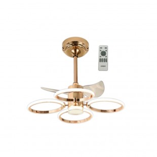 VENTILADOR DE TETO SATELLITE COM LUSTRE A-FAN8204 GOLD 3200LM BIVOLT