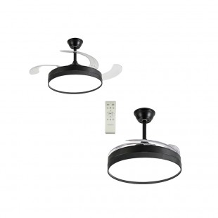 VENTILADOR DE TETO SATELLITE COM LUSTRE A-FAN803 BLACK 3000LM BIVOLT