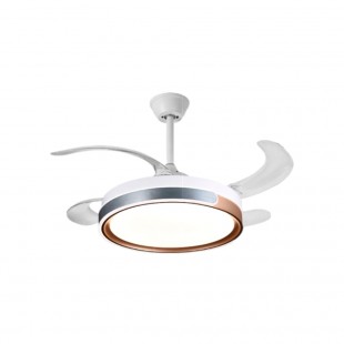 VENTILADOR DE TETO SATELLITE COM LUSTRE A-FAN804 GREY+GOLD 3000LM BIVOLT