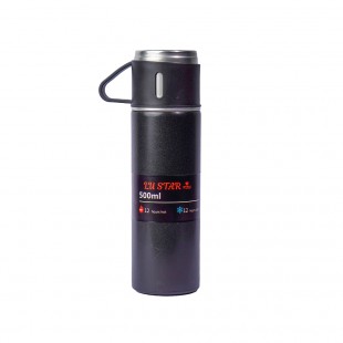 GARRAFA TERMICA LU STAR BEER PINTS LU23063 PRETO 500ML + 2 CANECA