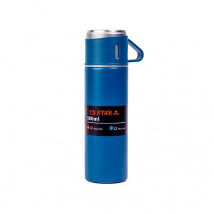 GARRAFA TERMICA LU STAR BEER PINTS LU23063 AZUL 500ML + 2 CANECA