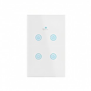 INTERRUPTOR SMART 4LIFE FLBW4 C/4 BOTAO WHITE WIFI BIVOLT