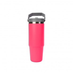 GARRAFA TÉRMICA STRAW WATER BOTTLE ROSA 887ML C/ALÇA