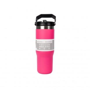 GARRAFA TÉRMICA STRAW WATER BOTTLE PINK 887ML C/ALÇA