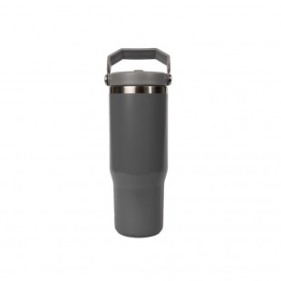 GARRAFA TÉRMICA STRAW WATER BOTTLE CINZA 887ML C/ALÇA