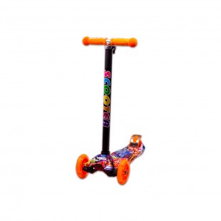 PATINETE INFANTIL SCOOTER LARANJA GRAFITADO C/LED