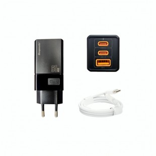 FONTE ECOPOWER EP-7025 65W/ 1USB/2UC/TC PRETO