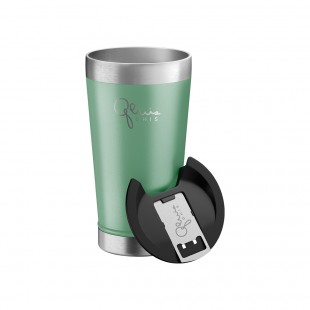 COPO TÉRMICO GHIS VERDE OLIVA 473ML COM TAMPA E ABRIDOR