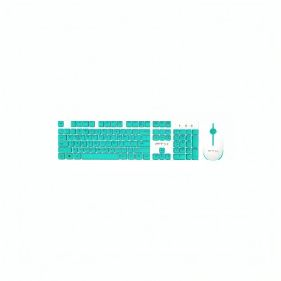 TECLADO+MOUSE WIR FTXGK600 PORTUGUES/BRANCO-VERDE