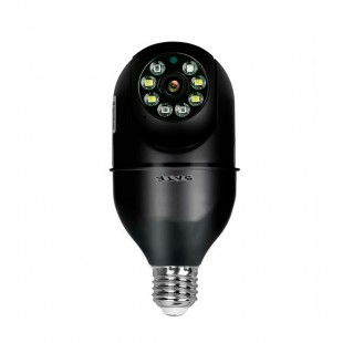 CÂMERA IP SMART WIFI SATELLITE A-CAM0031 TIPO LAMPADA PRETO ICSEE
