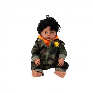 BONECO SILICONE BABY REBORN V-90 48CM ROUPA MILITAR