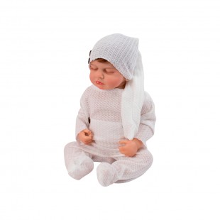 BONECO SILICONE BABY REBORN V-012 48CM RECEM NACIDO ROPA BRANCA