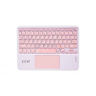 ACCESORIO TABLET TECLADO LUO LU-BT031 BRANCO/ROSA