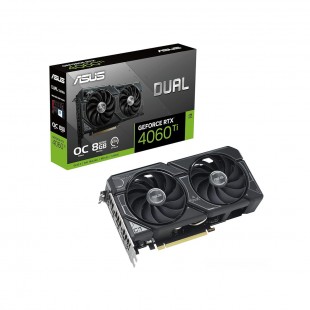 PLACA DE VÍDEO 8GB GDDR6 GEFORCE RTX4060 TI ASUS OC DUAL RTX4060TI-08G-EVO