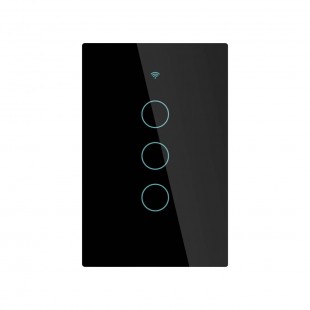 INTERRUPTOR SMART MOES WRS-US3-L-BK C/3 BOTAO BLACK WIFI BIVOLT