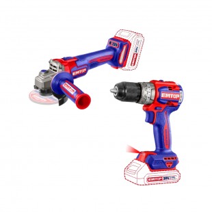 KIT LIXADEIRA E FURADEIRA BATERIA EMTOP ECKL20273 2 BATERIA 1