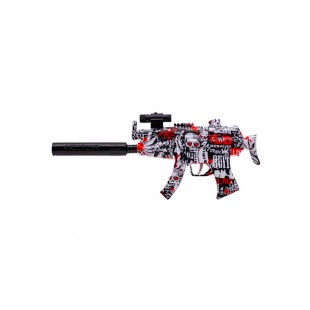 AMETRALLADORA HIDROGEL VERMELHO CAVEIRA MP5 NO-105VB RECARREGAVEL