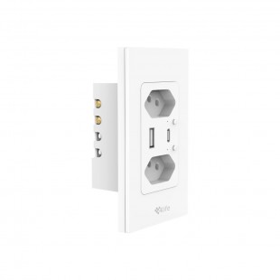 TOMADA SMART 4 LIFE FLS2BRW DUO WIFI WITHE BIVOLT