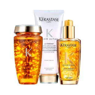 KIT KERASTASE ELIXIR ULTIMATE 250ML/MAS 200ML/LEAVE 100ML